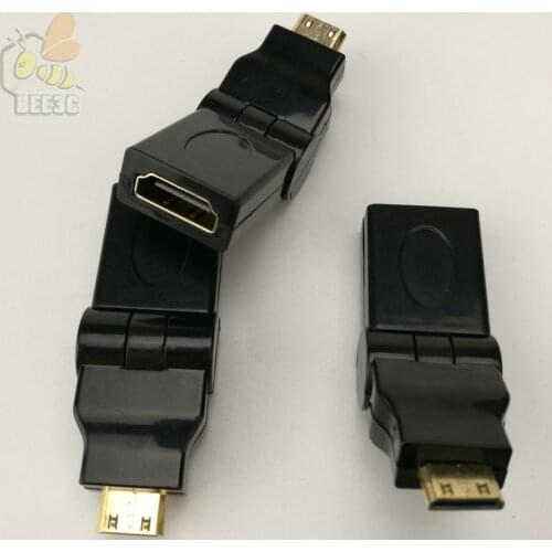 Type C Male to A Female HDMI connector Mini HDMI Adapter 180 degrees Rotate Mini Male to HDMI Female Type A extension 100 pcs