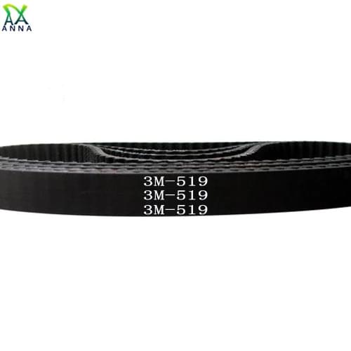HTD 3M Timing belt C= 519 522 525 531 width 6/9/10/12/15mm Teeth 173 174 175 177 HTD3M synchronous 519-3M 522-3M 525-3M 531-3M