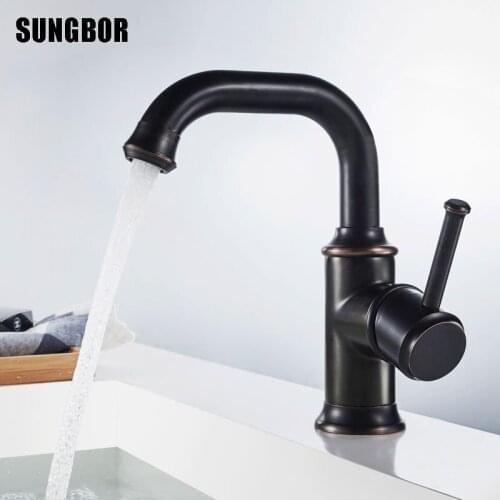 Modern Black Basin Faucet Solid Brass Single Hole Single Holder Wall Mounted Bathroom Faucet Hot And Cold Good Quality AL-7121H