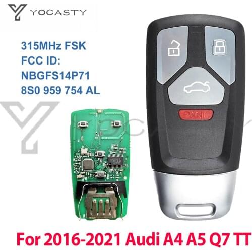 YOCASTY NBGFS14P71 Smart Car Key 315MHz Keyless Go Entry For 2016 2017 2018 2019 Audi A4 A5 SQ5 Q5 TT Quattro 8S0 959 754 AL