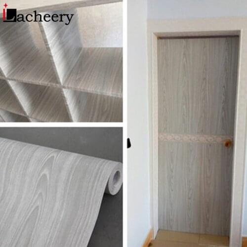 5M Waterproof Wood Vinyl Wallpaper Roll DIY Wardrobe Cabinet Door Furniture Sticker Self-adhesive Film Vintage Living Room Decor