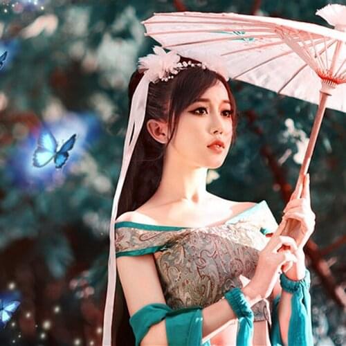 YuJinQingLuan Spirit Fairy Cosplay Costume Photography Thematic Costume for Women