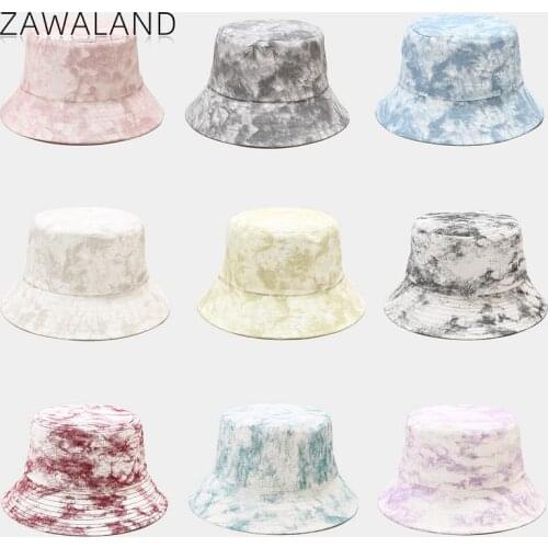 Zawaland 2021 New Tie-Dye Fisherman Hat Men Fashion Gradient Color Basin Caps Women Summer Outdoor Sun Protection Bucket Hats