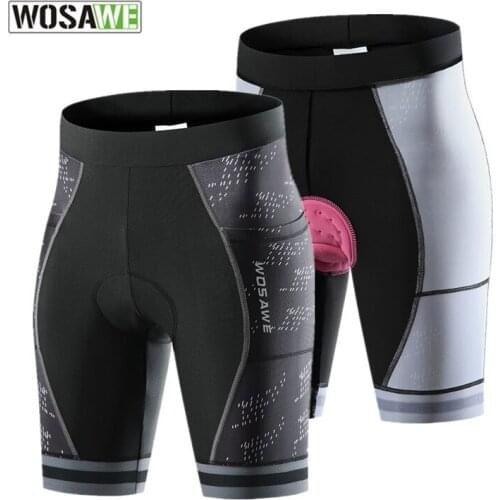 WOSAWE Womens Cycling Shorts with Pocket Silicone Breathable Bike Shorts with Gel Pad Cushion Anti-slip Cycling Bicycle Tights