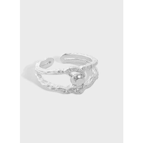 SHANICE S925 Sterling Silver Open Ring Ins Irregular Opening Ring Personality Geometric Ring For Women Party Jewelry Gift