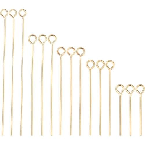 100pcs/box 304 Stainless Steel Eye Pin Headpins Open Eyepins for DIY Handmade Earring Jewelry Making- 20/30/35/40/50mm