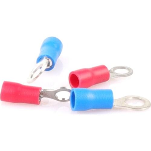 1000PCS RV1.25 - 3.2 Ring Insulated Terminal Cable Wire Connector Electrical Crimp Terminal Wiring 0.15 - 1.5 Square Splice