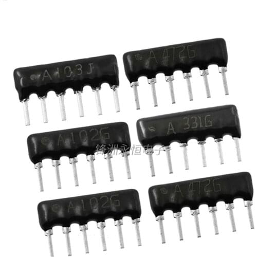 20PCS DIP Exclusion Network Resistor Array 6PIN A103J A102J A472J 512 330R 4.7K 1K 10K 2K 3K