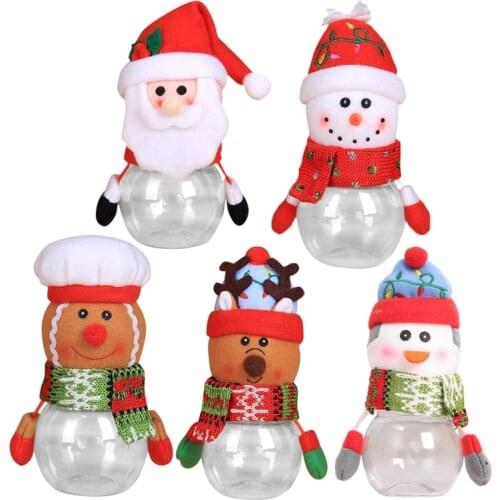 5 Pcs Child Kids Christmas Candy Jar Storage Bottle Santa Bag Sweet Christmas Box Gif Christmas Decorations