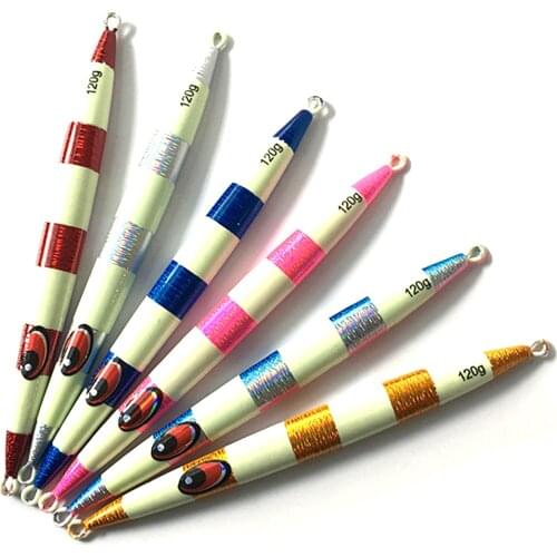 5PCS Deep Sea Zebra Glow Slow Jig Fishing Jigging Sinking Lure Jigbait Spoon Baits 100/120/150/200/300/400g