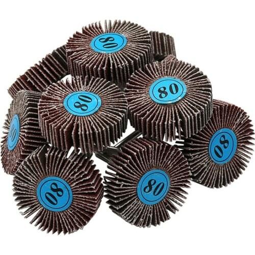 5/10Pcs 80 Grit Flap Wheel Abrasive Polishing Discs 1/8'' Shank Set for Dremel Rotary Tools Drill Accessory