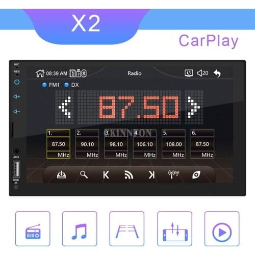 10Pcs/Lot 7'' Full Screen Touch X2 Car Radio MP5 Player Support Real Carplay for Iphone Bluetooth HD Video Play Reverse Camera