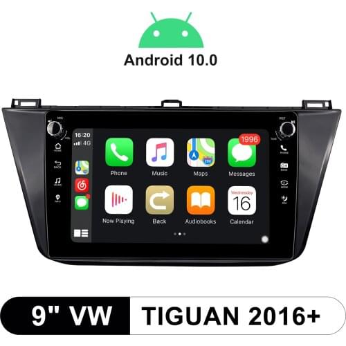 Car Radio With Display 9" Android 10 Central Multimedia Player 4G For VW Volkswagen Tiguan 2016+ Support Steering Wheel Control