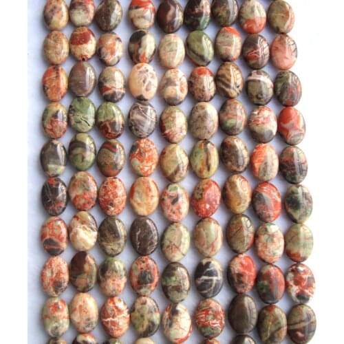 Natural Australian Flower Agate Oval Shape 13*18mm Loose Beads For Jewelry Making DIY Bracelet Necklace Earrings