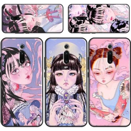 Cartoon Girl illustration For Xiaomi Mi 11 Lite Case For Xiaomi Mi 11 Ultra 9 10 Lite 10T Pro POCO F3 M3 X3 Pro Case