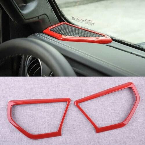 CITALL 2pcs A-pillar Speaker Cover Decor Trim Bezel fit for Jeep Wrangler JL JLU 2018 2019 2020 Red ABS Styling
