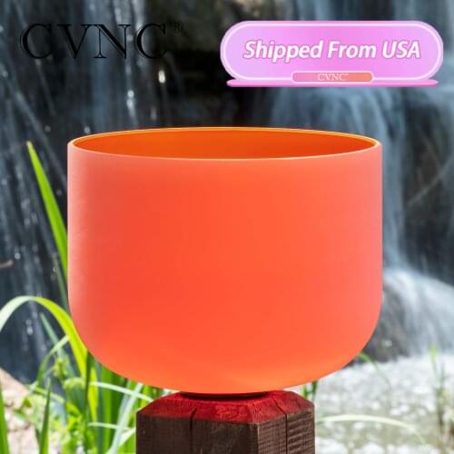 CVNC 7" F Note Heart Chakra Frosted Quartz Crystal Singing Bowl