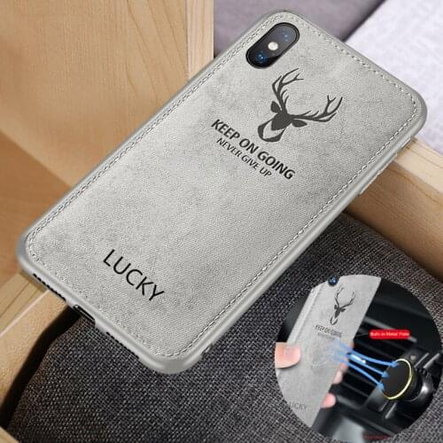 Hot Cloth Texture Deer 3D Soft TPU Magnetic Car Case For Oneplus 6T Built-in Magnet Plate Case For Oneplus 7 Pro 6 6t Cover Oneplus7 Pro Oneplus6T Silicone Couque Fundas Etui Carcasa Custodia Shell