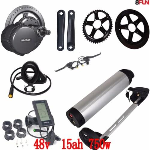 48V 750W BBS02B bafang mid drive electric motor kit + 48V 15AH 750W battery 48V 15AH use panasonic cell electric bike battery