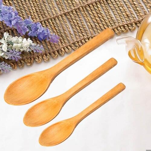 Kitchen Wooden Spoon Healthy Wood Rice Eating Spoon Honey Coffee Soup Mixing Stirring Spoon Children Tableware Kitchen Utensils