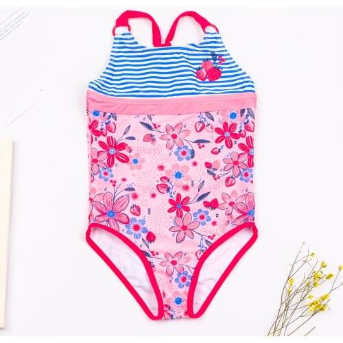 Girls Swimwear Bathing Suits Flower Print Kids Swimsuit One Piece Girl Swimsuit Monokini Cute Children One Piece Beachwear