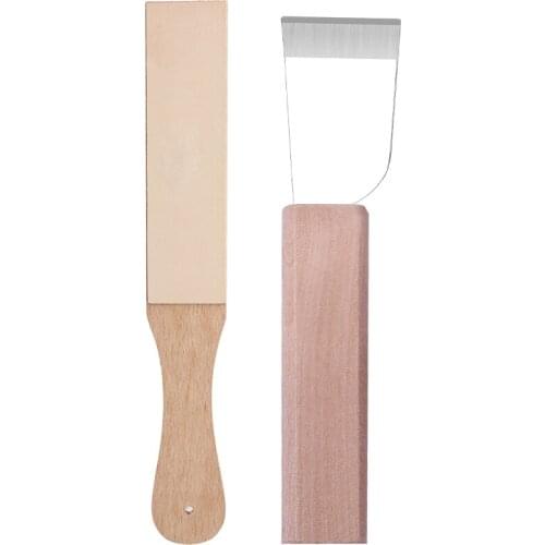 LMDZ Leather Skiving Knife Sharping Skiving Tool Wood Leather Sharpener Leather Sharpening Tools Handmade Razors Polishing Board
