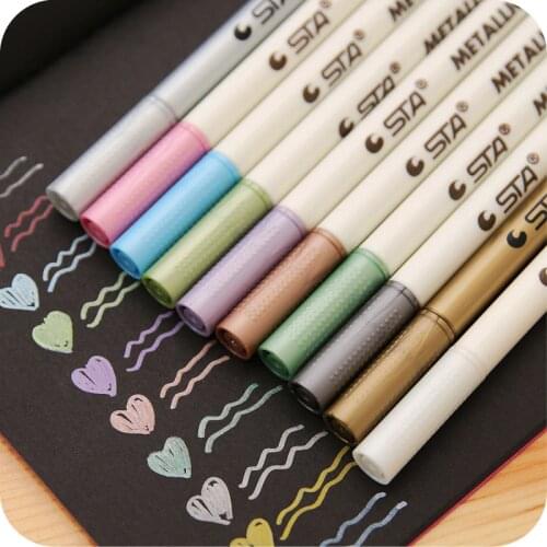 10PCS/Lot Sharpie Pen Markers Metal Color Marker Graffiti Multicolor Paint Marker Pen Sharpie Stationery School Supplies