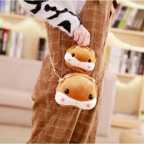 Cute plush hamster toys girls shoulder bag kids backpack nice kawaii purse handbag stuffed animal kids toys gifts for children