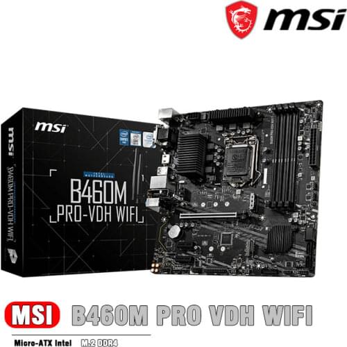 MSI B460M PRO VDH WIFI Micro-ATX Intel B460 M.2 DDR4 SATA 6Gb/s USB 3.1 NEW 128G Support LGA 1200 CPU Motherboard
