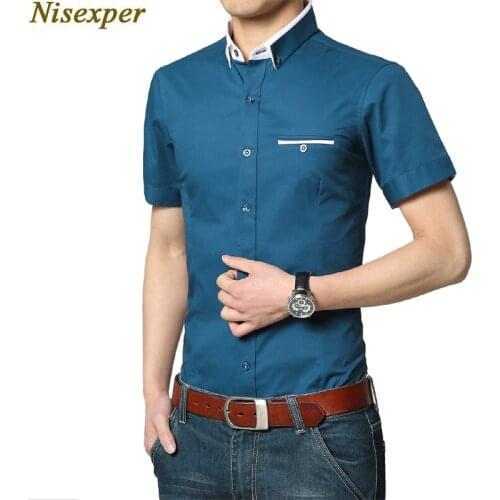 Men Shirts Summer Fashion Short Sleeve Mens Shirt New Arrival Casual Business Formal Male Cotton Shirts Men Shirts