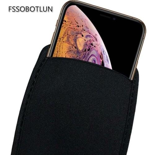 FSSOBOTLUN,For Apple iPhone 12 11 Pro Max/XS MAX/XR/XS/8 Black Neoprene Soft Sleeve Bag Pouch Case Cover For Apple iPhone 11 Pro