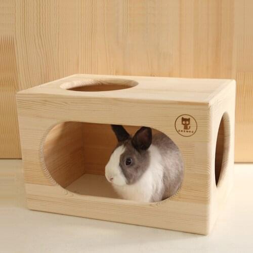 Natural Pinus Sylvestris Bottomless Rabbit Nest Rabbit Breeding Box Chinchilla Hedgehog Groundhog Small Animal House