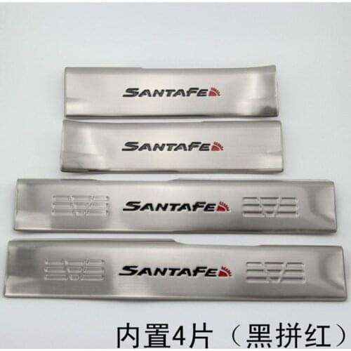 Stainless steel Scuff Plate/Door Sill Door Sill Car door cover outside door sill For Hyundai Santa Fe IX45 2013-2017 Car styling