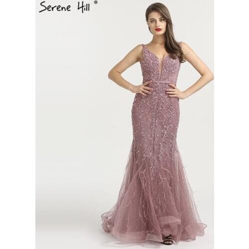 2020 Newest Sexy Long Sequin Mermaid Formal Evening Party Gown Dress Feather Gowns Dresses BLA6566