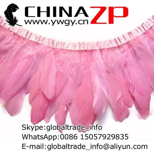 Wholesale in CHINAZP Factory 10yards/lot Selected Top Quality Dyed Light Pink Goose Feather Fringe Trims