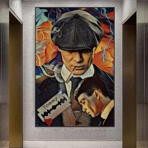 Portrait of Tommy Shelby Wall Art Posters And Prints Peaky Blinders Abstract Art Paintings Print on Canvas Art Pictures Cuadros