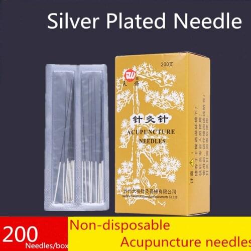 Dropshipping Service Silver-plated Non-Disposable Needles 200 Reusable Acupuncture Needle More Sizes 0.25/0.30/0.35/0.40mm