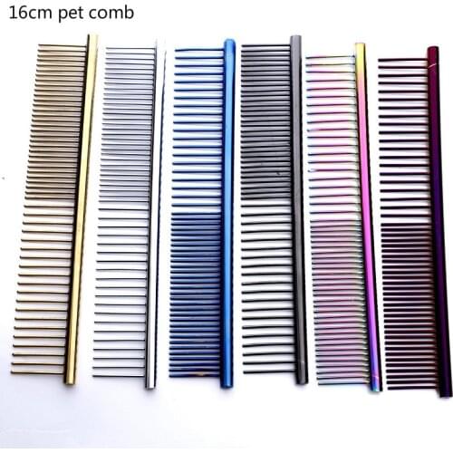 1PCS 16cm High Quality Pet Comb Professional Steel Grooming Comb Cleaning Hair Trimmer Brush Pet Dog Cat Accessories
