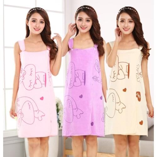 Variety wearable bath towel beauty salon microfiber cartoon print ladies sling bath skirt beach towel