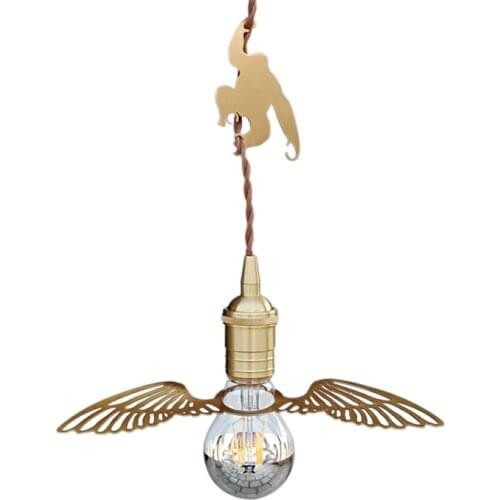Nordic light luxury wings golden light personality art Pendant Lights bedroom porch E27 lamps restaurant bedside hanging Lamp