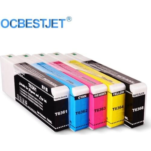 5Colors/Set T6361-T6364 T6368 Compatible Ink Cartridge Filled With Pigment Ink For Epson Stylus Pro 7700 9700 Printer 700ML/PC
