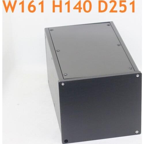 Small Size Power Amplifier Supply Chassis New Aluminum DIY Preamp Amplifier Housing DAC Decoder Enclosure Case W161 H140 D251