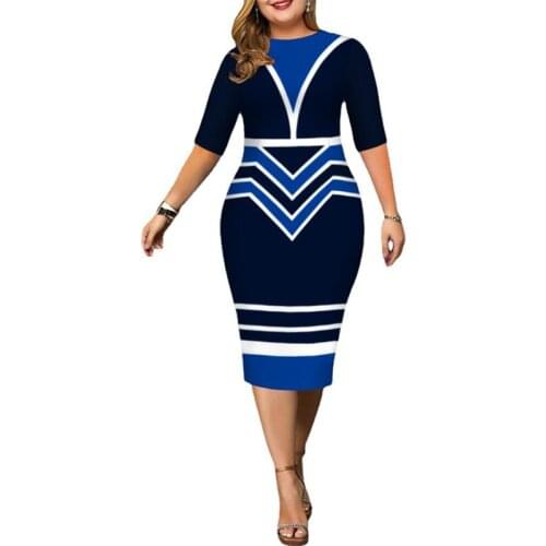Summer Womens Bohemian Style Striped Dress Turn-down Collar Half Sleeve Printting Plus Size 5XL Dress with Pockets and Lace Up