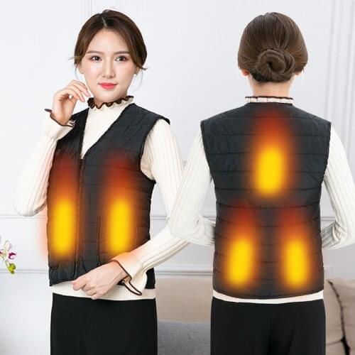 Men Autumn Winter Smart Heating Cotton Vest USB Infrared Electric Heating Vest Women Outdoor Flexible Thermal Winter Warm Jacket