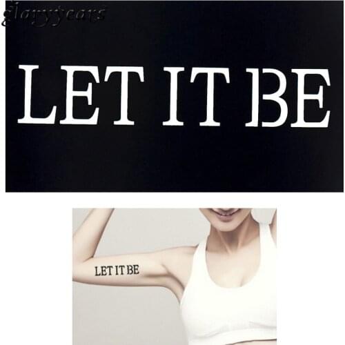 1 Piece Body Paint Henna Tattoo Stencil Let it Be Words Drawing Design DIY Tattoo Paste Template for Cool Women Men Face Art G87