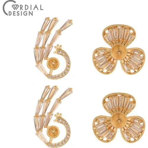 Cordial Design 10Pcs Genuine Gold Platingg/Earrings Stud/Jewelry Accessories/DIY Making/Jewelry Findings & Components/Hand Made