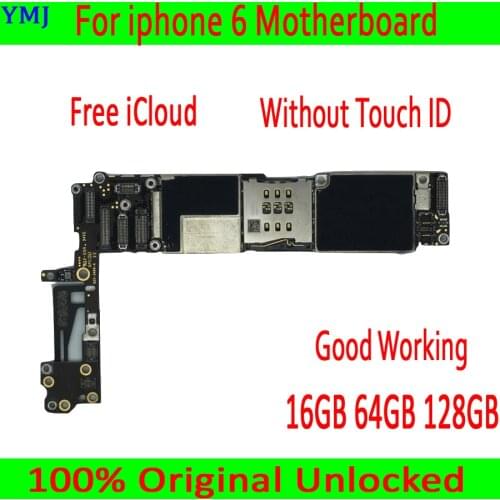 100% Original Unlocked For iphone 6 4.7inch Motherboard With/NO Touch ID Free iCloud,full chips Logic board 16GB 64GB 128GB