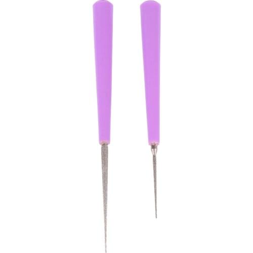 2 Pcs Bead Hole Reamer Needle Opener Drill Puncher Pearl Beads Craft DIY Tools Violet