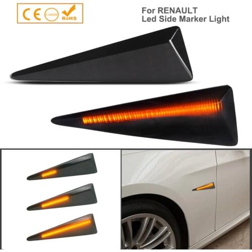 2pcs Led Dynamic Turn Signal Side Marker Light Sequential Blinker Lamp For Renault Espace MK4 Vel Satis Wind Avantime Megane 2