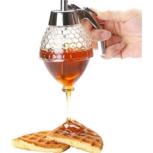 8OZ/200ML Clear Acrylic Honey Syrup Dispenser Pot Jar With Trigger Stand